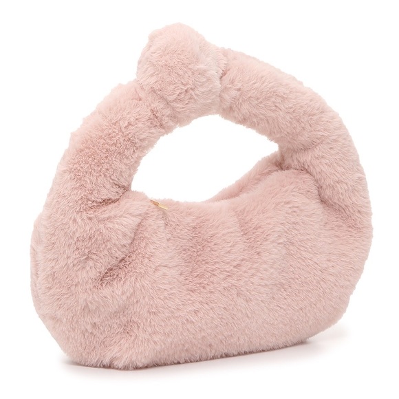 Mix No. 6 Faux Fur Light Pink Mini Hobo Bag - Picture 3 of 6